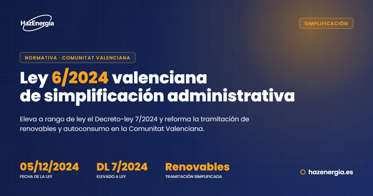 Ley 6/2024 de simplificación administrativa de la Comunitat Valenciana