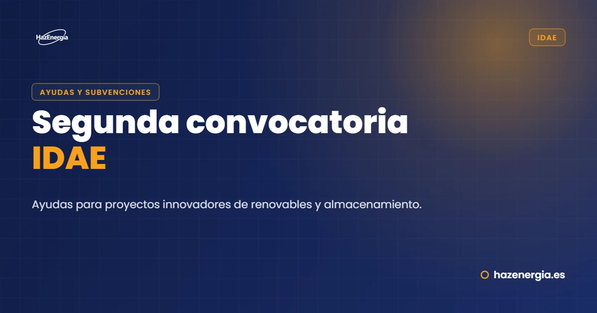 Segunda Convocatoria IDAE: Ayudas para Proyectos Innovadores de Renovables y Almacenamiento