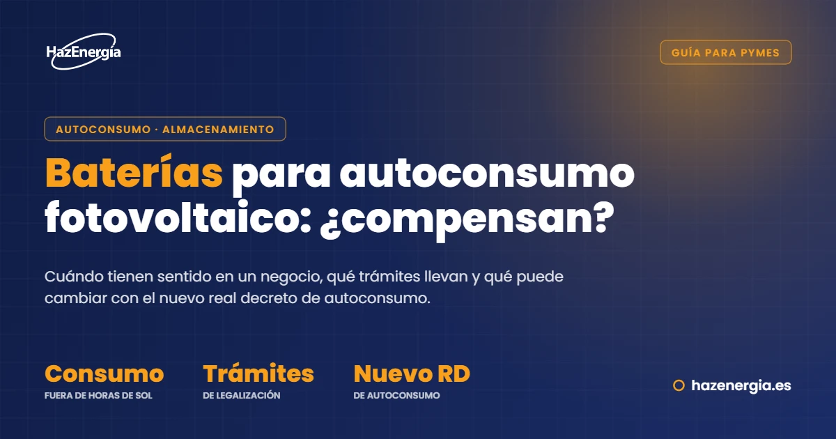 Baterías para autoconsumo fotovoltaico en pymes